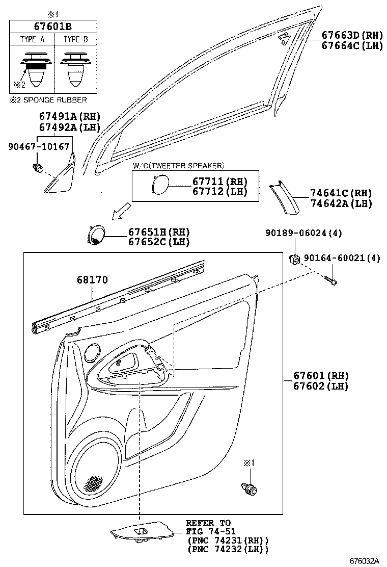 Panel de puerta delantera y vidrio