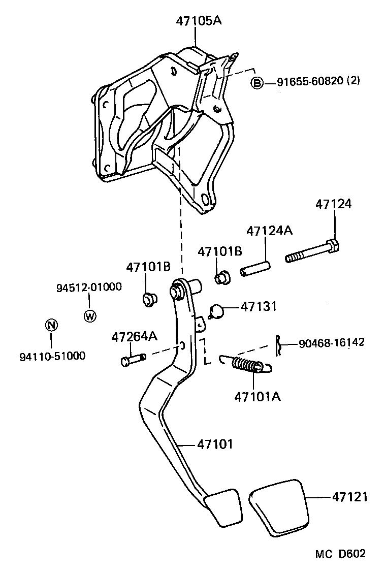 Pedal de freno y soporte