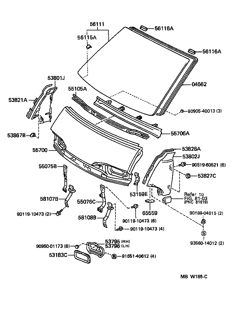 Front Panel & Windshield Glass