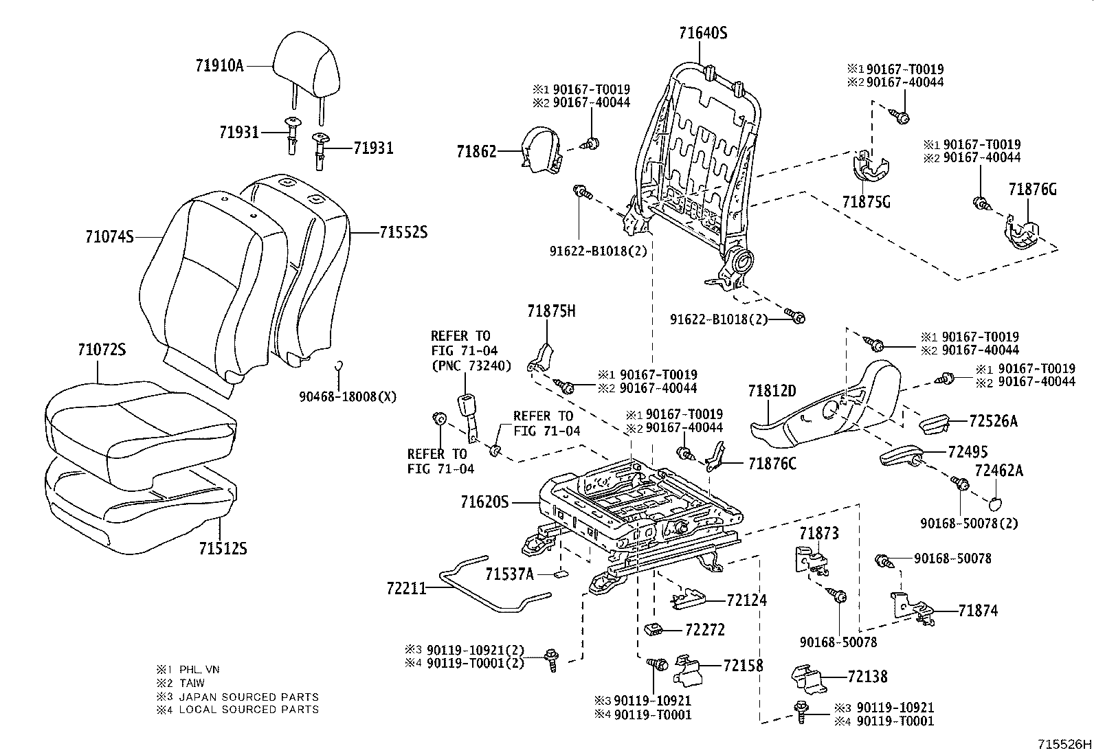 Asiento delantero y riel del asiento