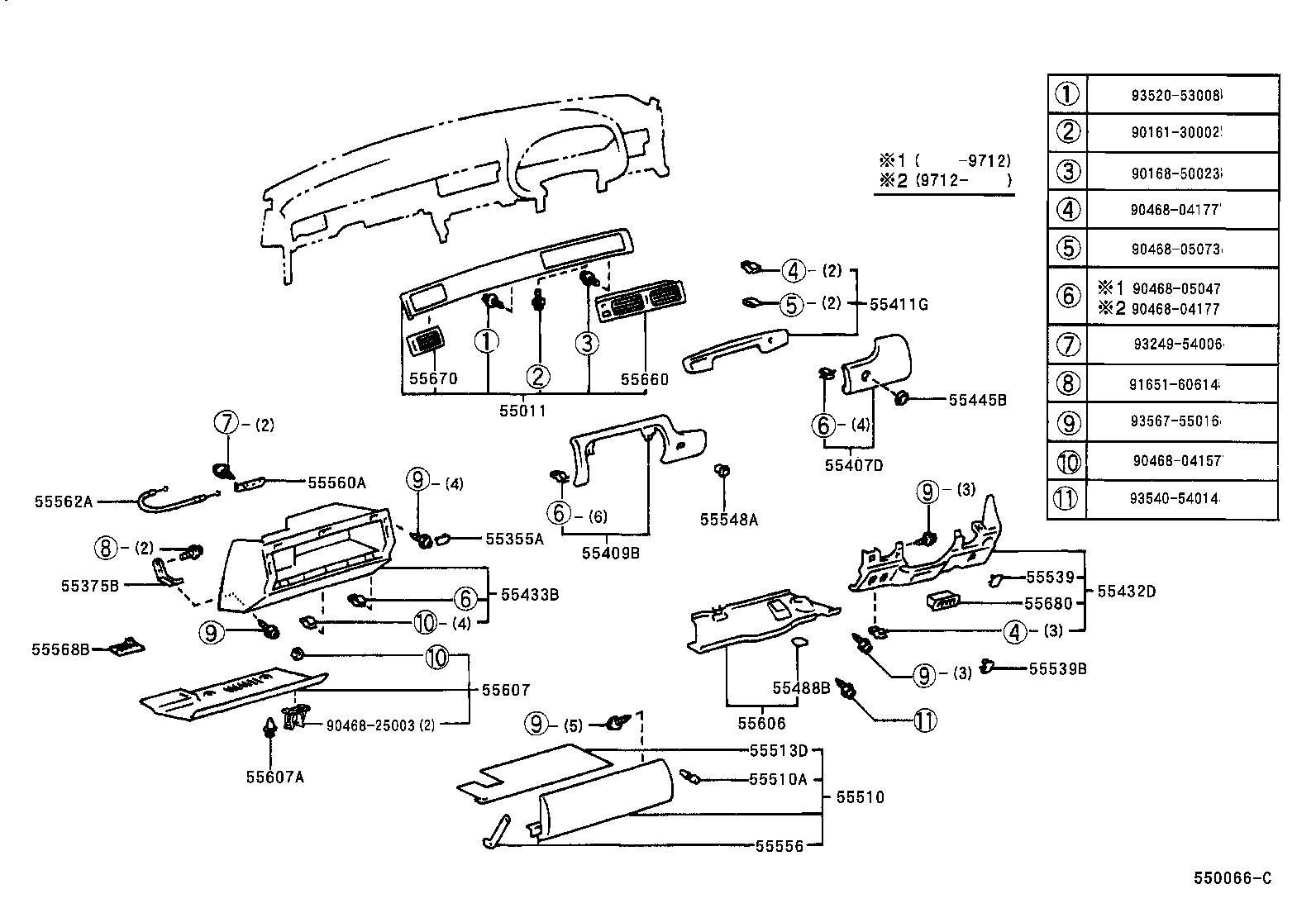 Instrument Panel Glove Compartment