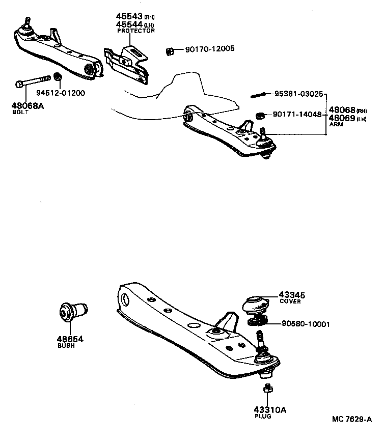 Muñón de dirección del brazo del eje delantero