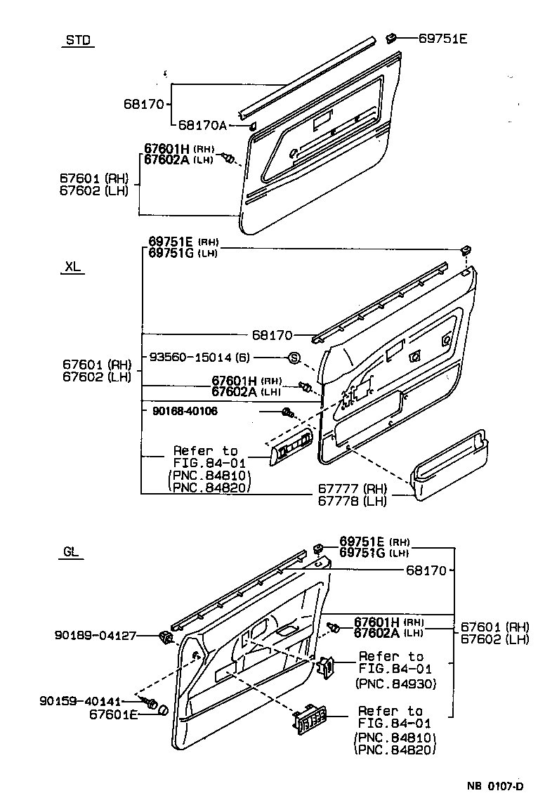 Panel de puerta delantera y vidrio