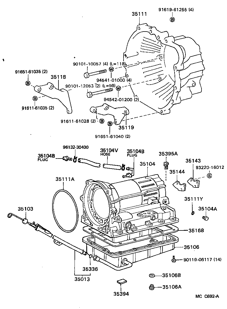 Caja de transmisión y cárter de aceite