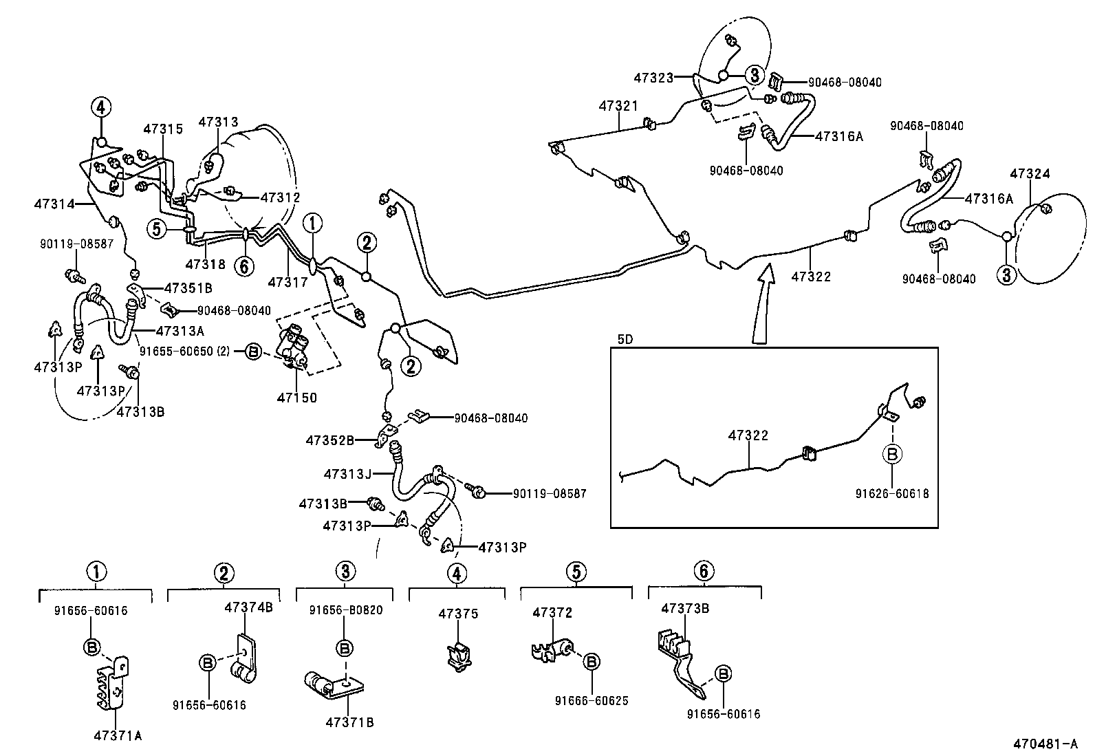 Abrazadera del tubo de freno