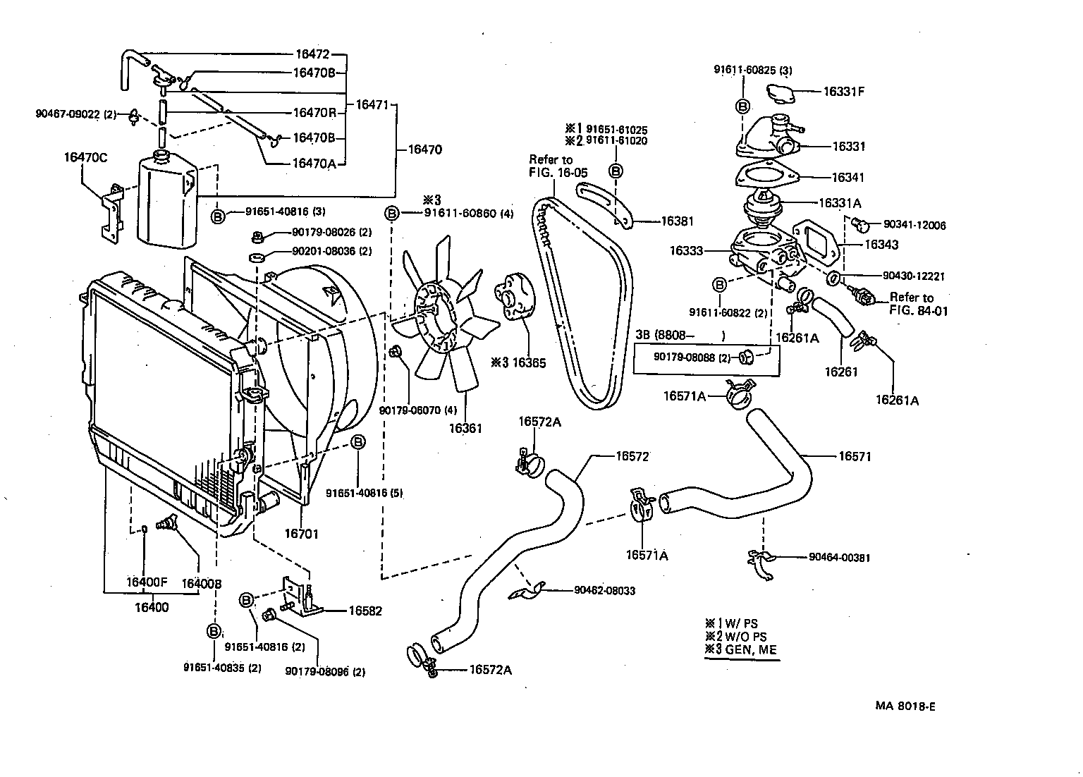 Salida de agua del radiador