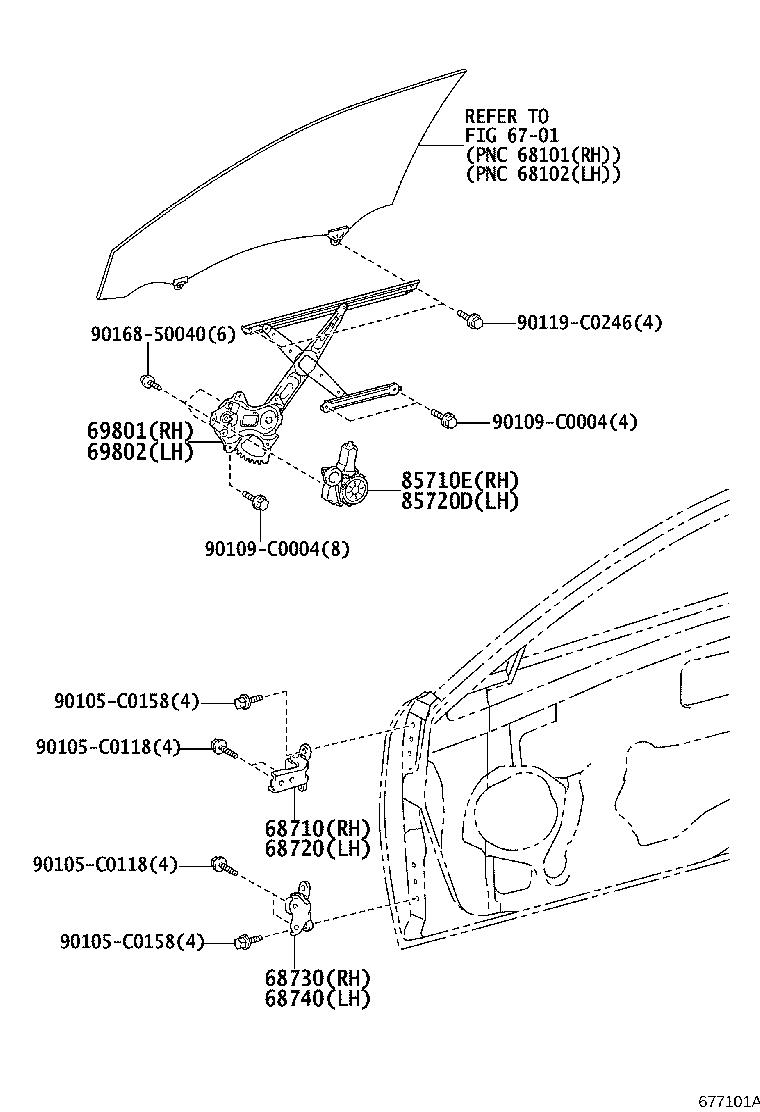 Front Door Window Regulator Hinge
