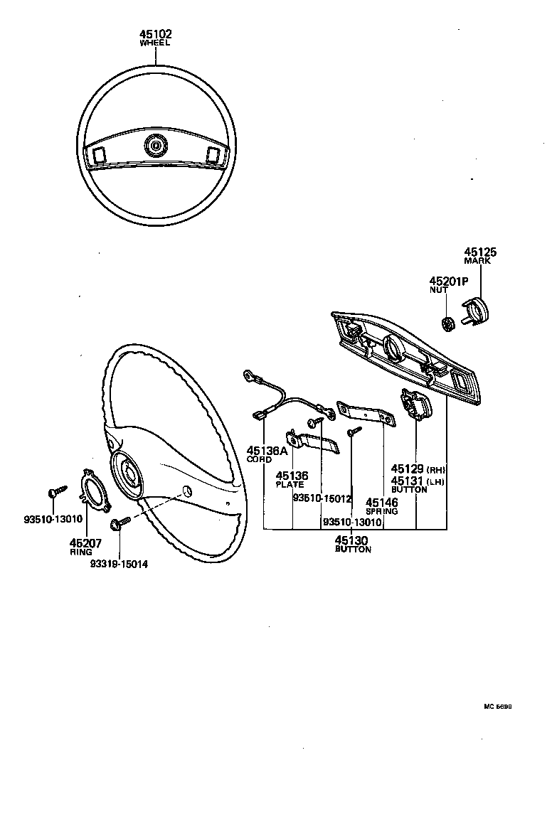 45100-35171-01 Wheel Sub-assy, Steering Toyota 