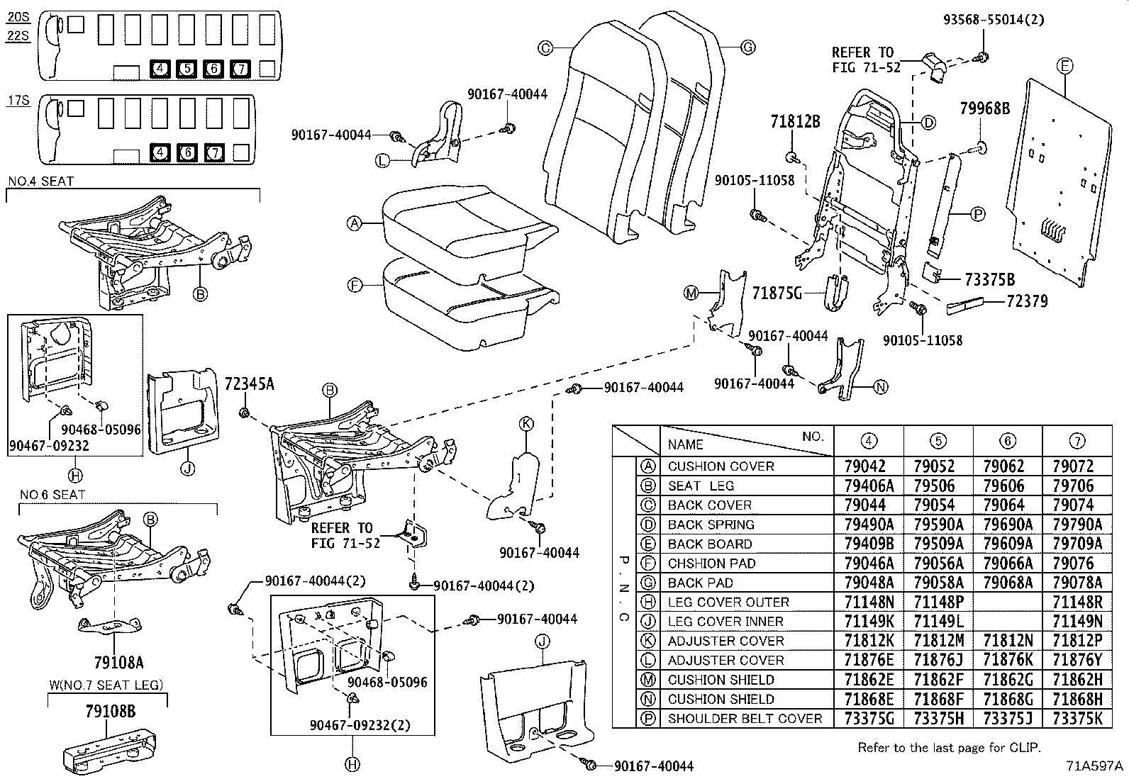 Asiento y pista del asiento