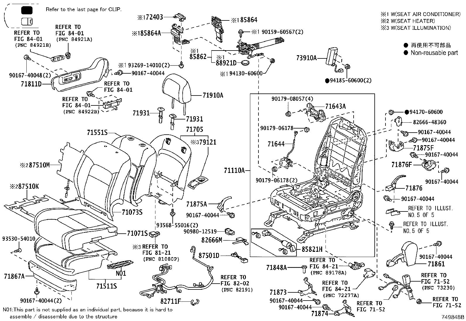 Asiento y pista del asiento