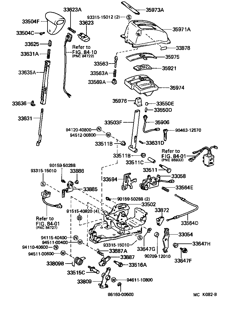 Palanca de cambios y retenedor