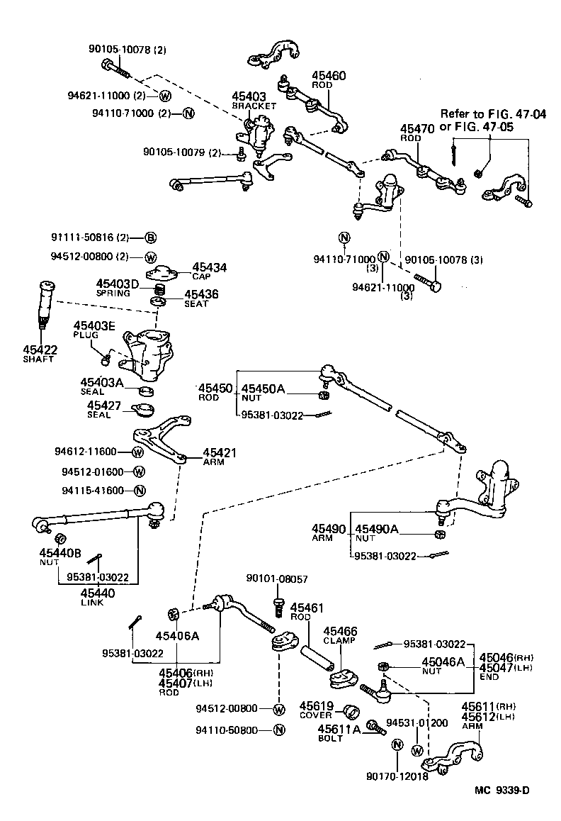 Enlace del mecanismo de dirección