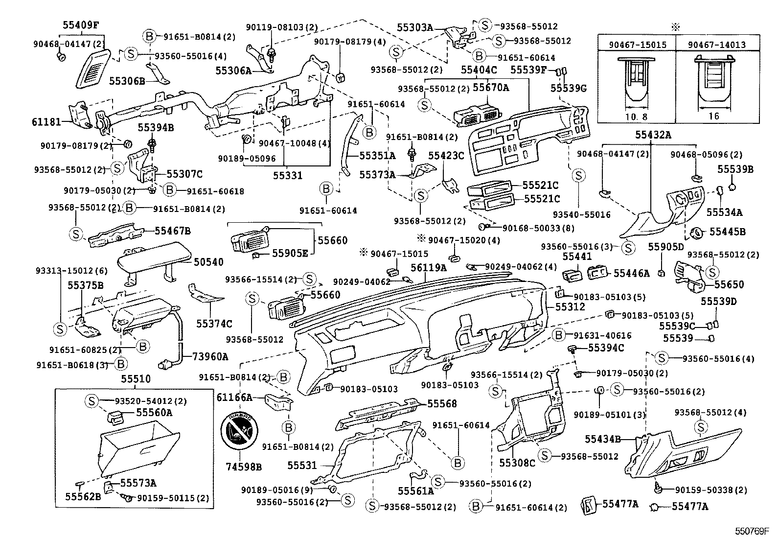 Panel de instrumentos Guantera