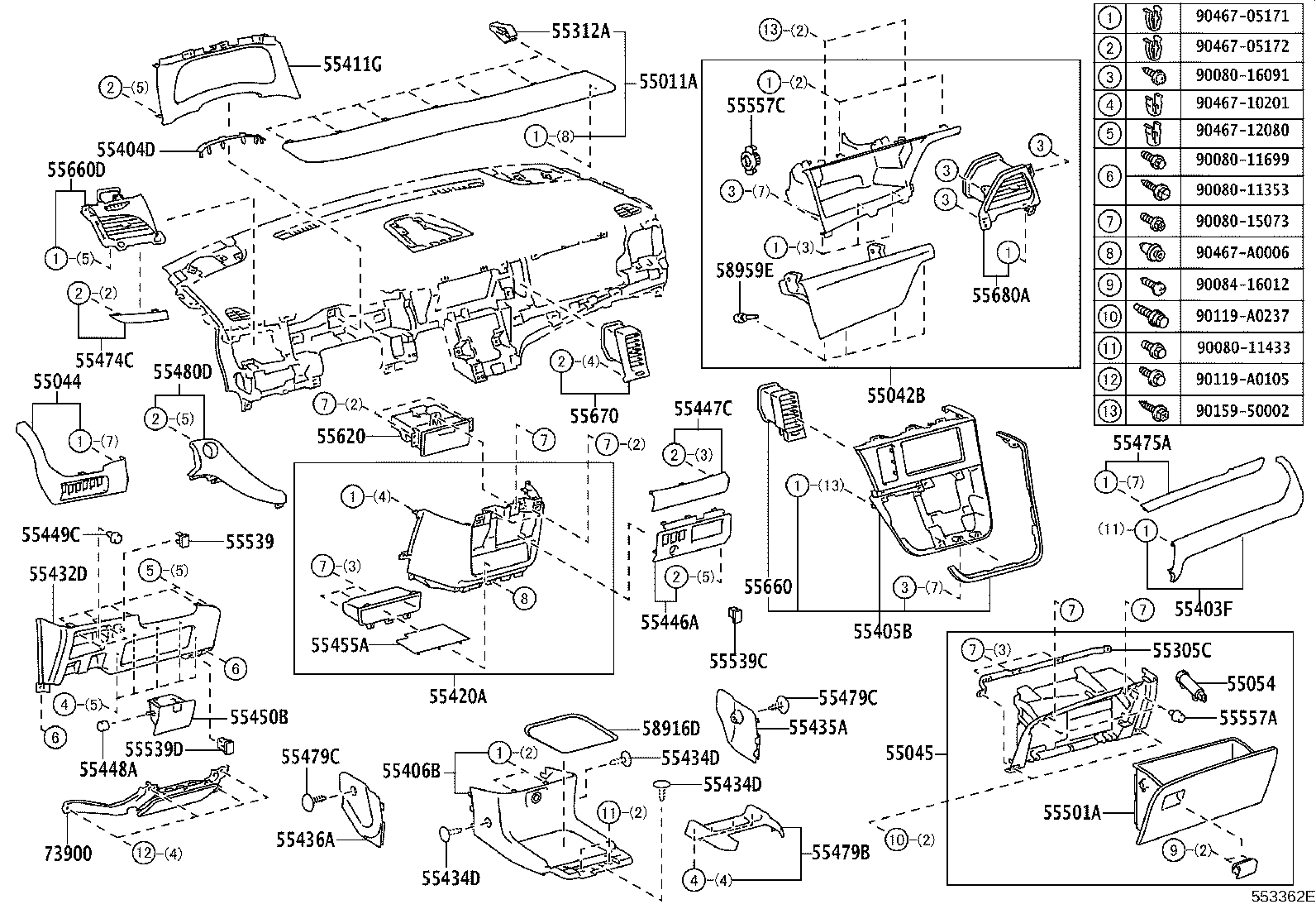 Instrument Panel Glove Compartment