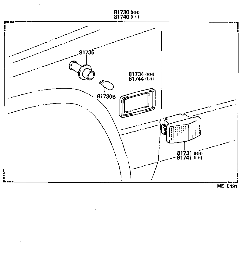 Lámpara de señal de giro y lámpara de espejo exterior