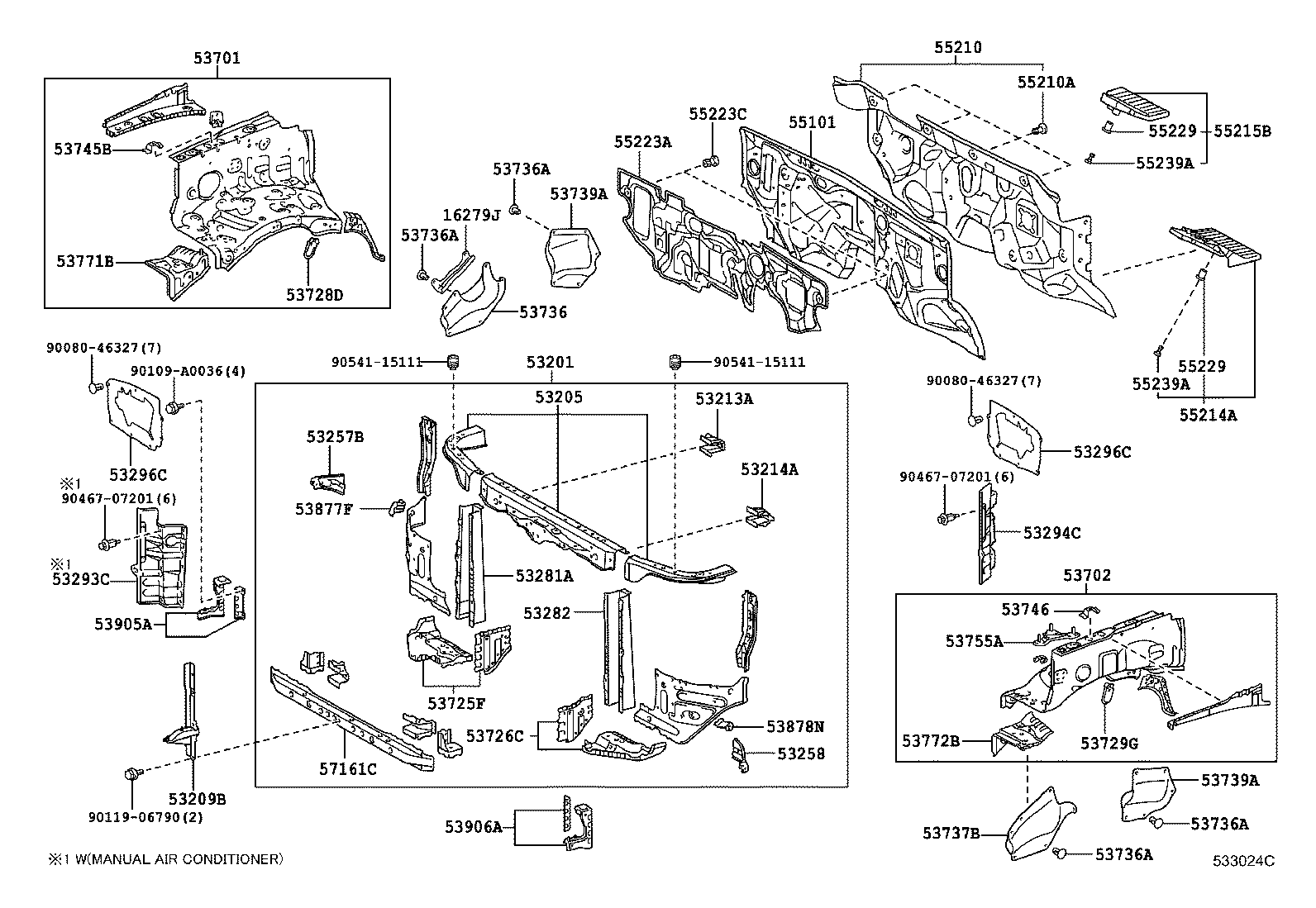 Front Fender Apron Dash Panel
