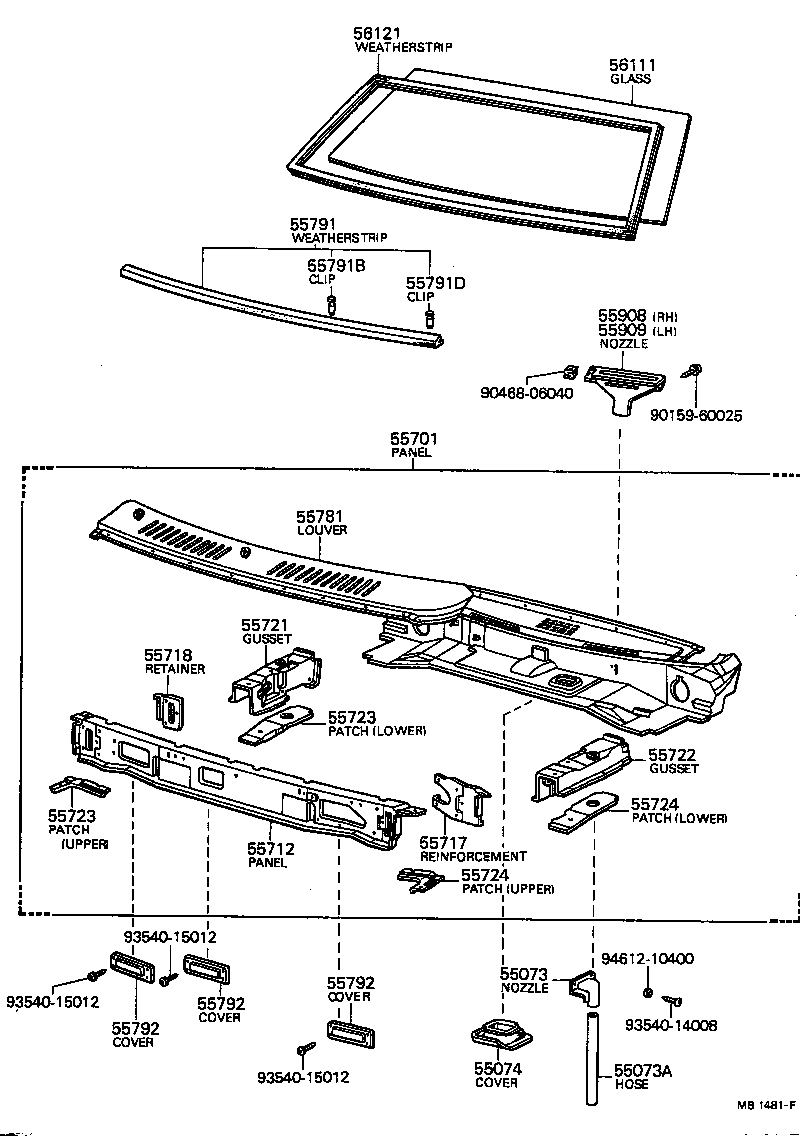 Cowl Panel & Windshield Glass