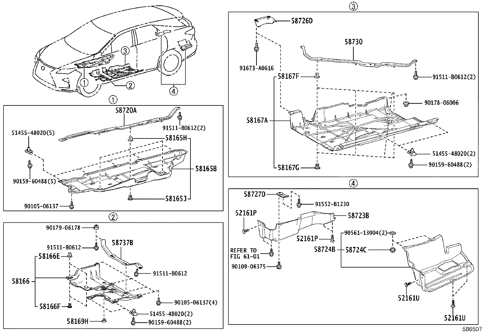 58724-48070 Protector, Luggage Compartment Side Cover, No.2 Lexus ...
