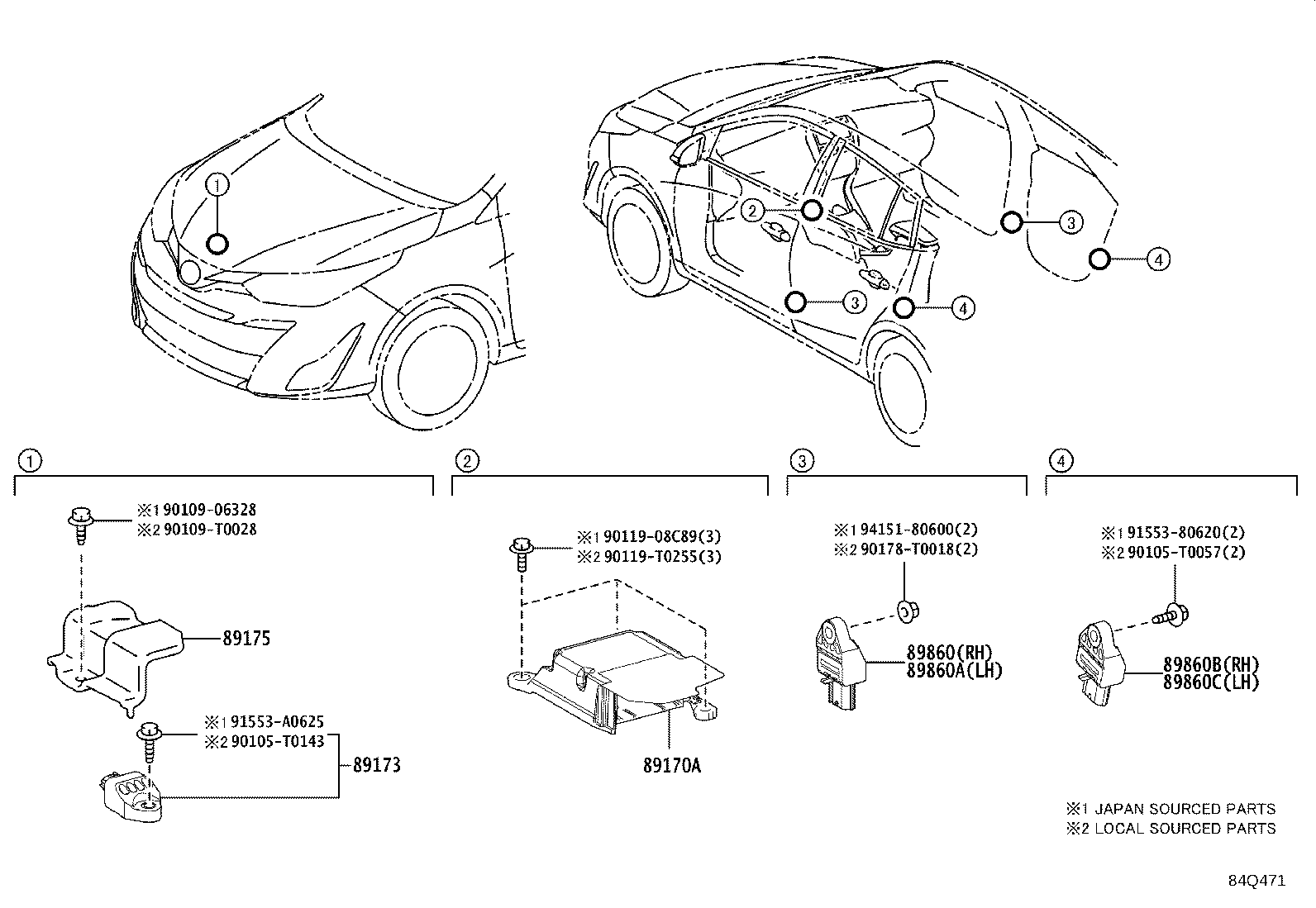 89170-0DB30 Computer Assy, Air Bag Toyota | YoshiParts