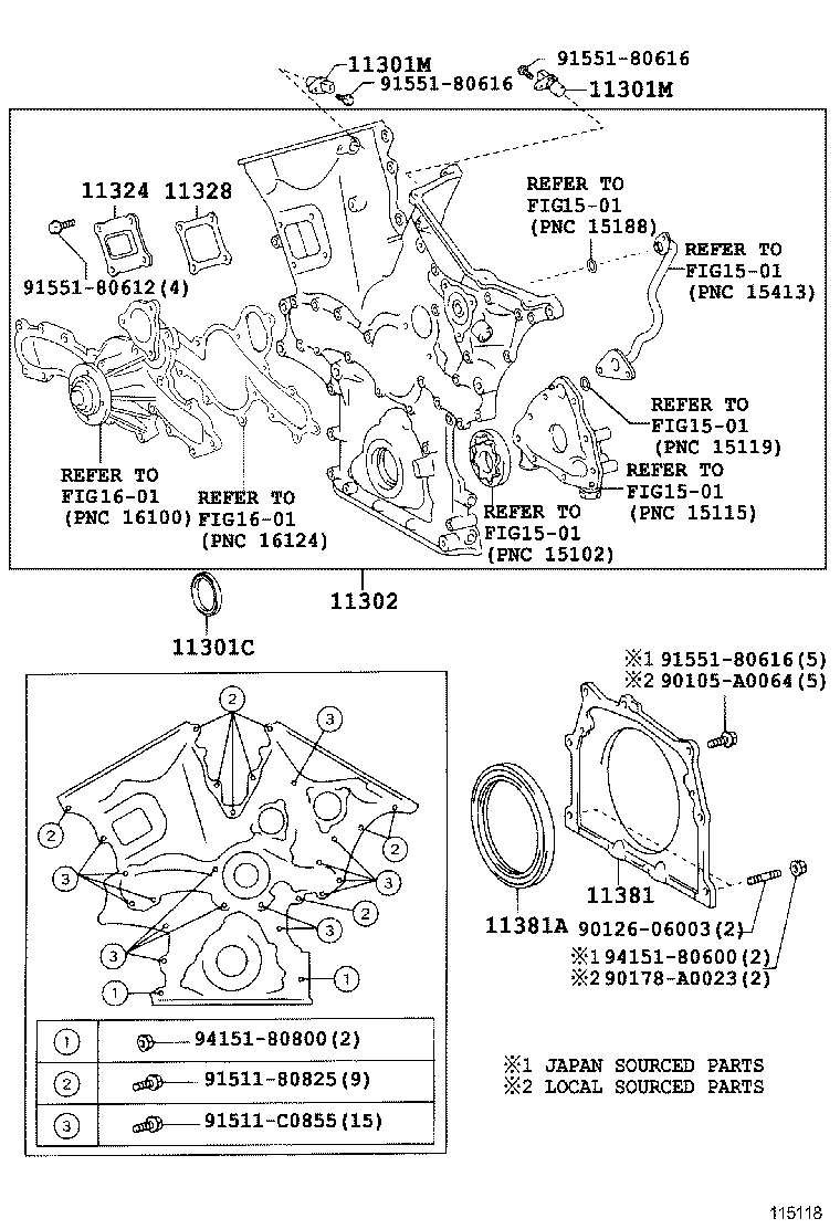 Timing Gear Cover & Rear End Plate