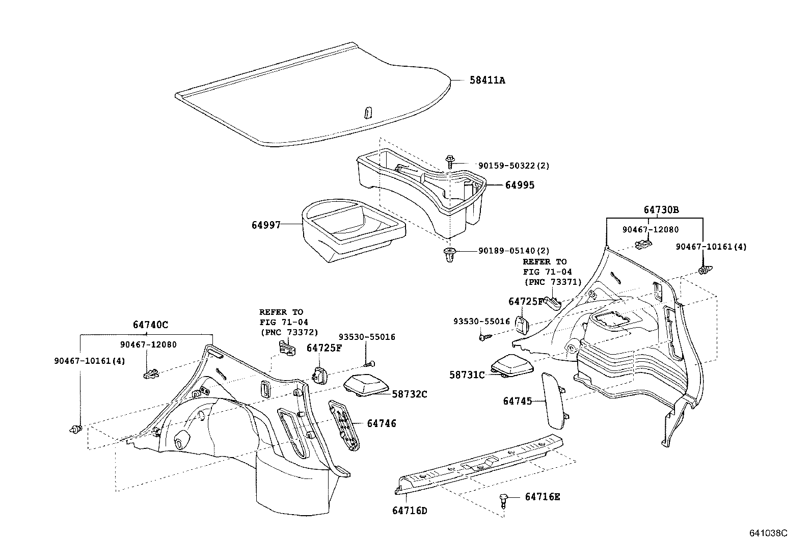 64716-52060-B1 Cover, Deck Trim, Rear Toyota | YoshiParts
