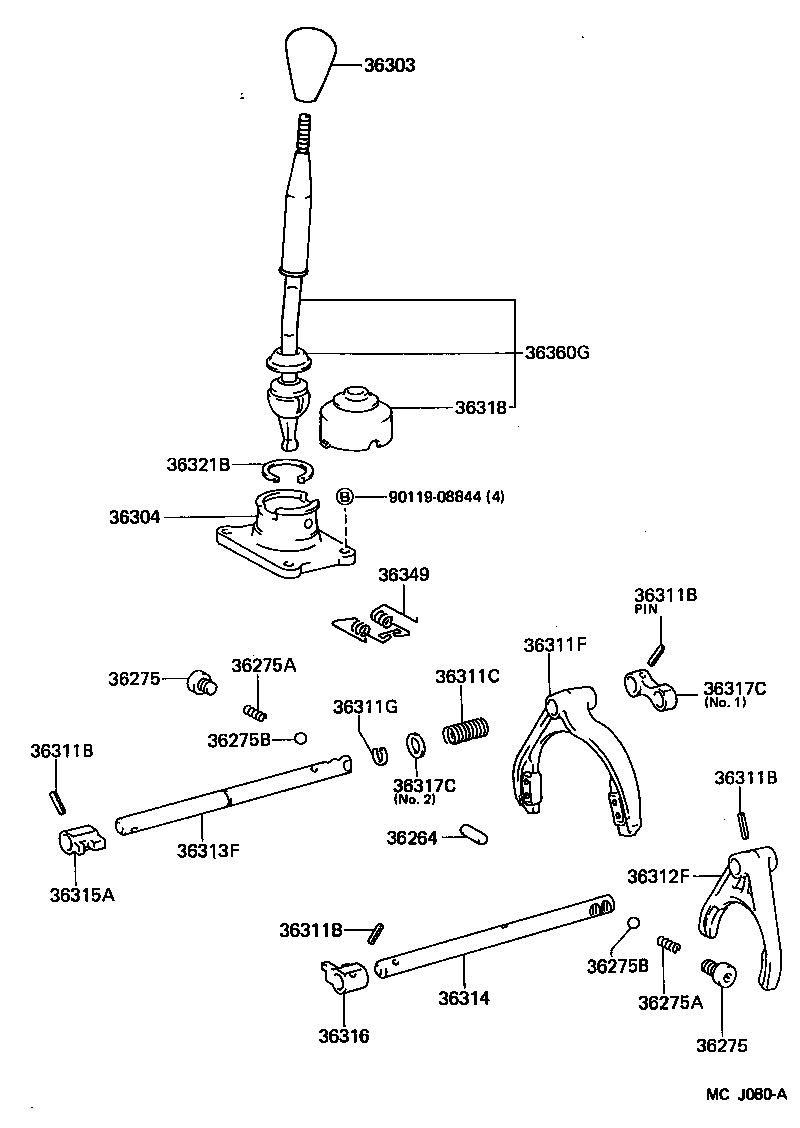 Transfer Lever & Shift Rod