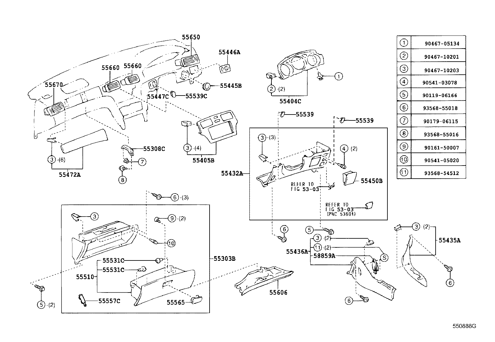Instrument Panel Glove Compartment
