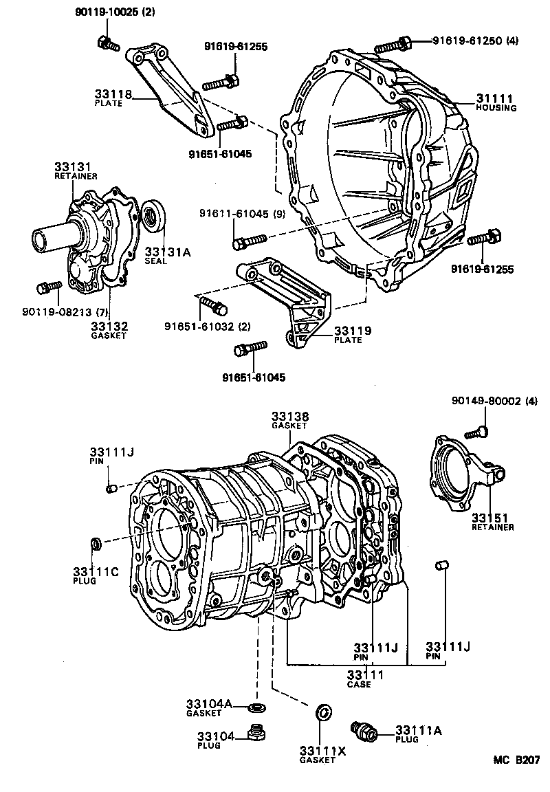 Clutch Housing + Transmission Case