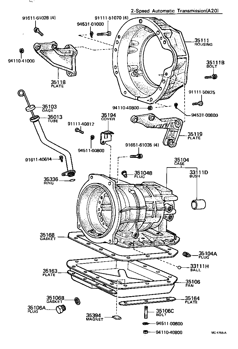 Caja de transmisión y cárter de aceite