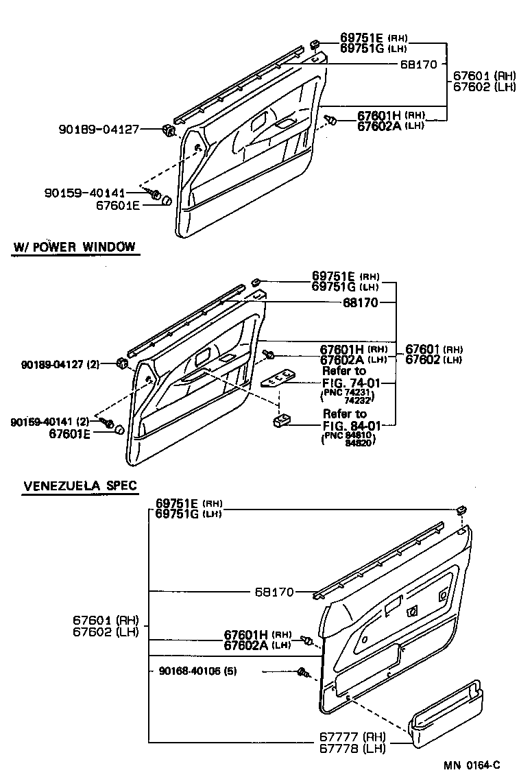 Panel de puerta delantera y vidrio