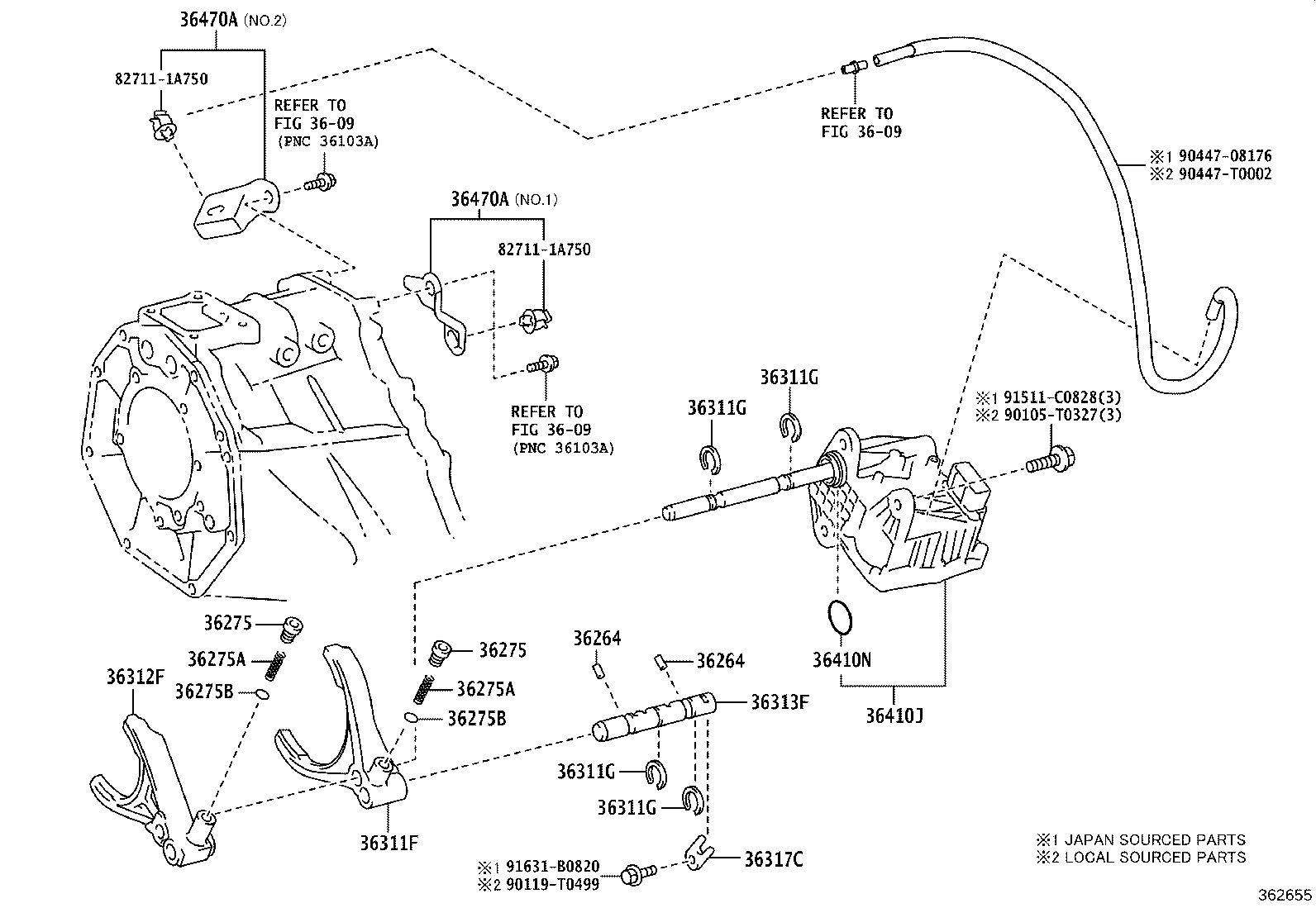 Transfer Lever & Shift Rod