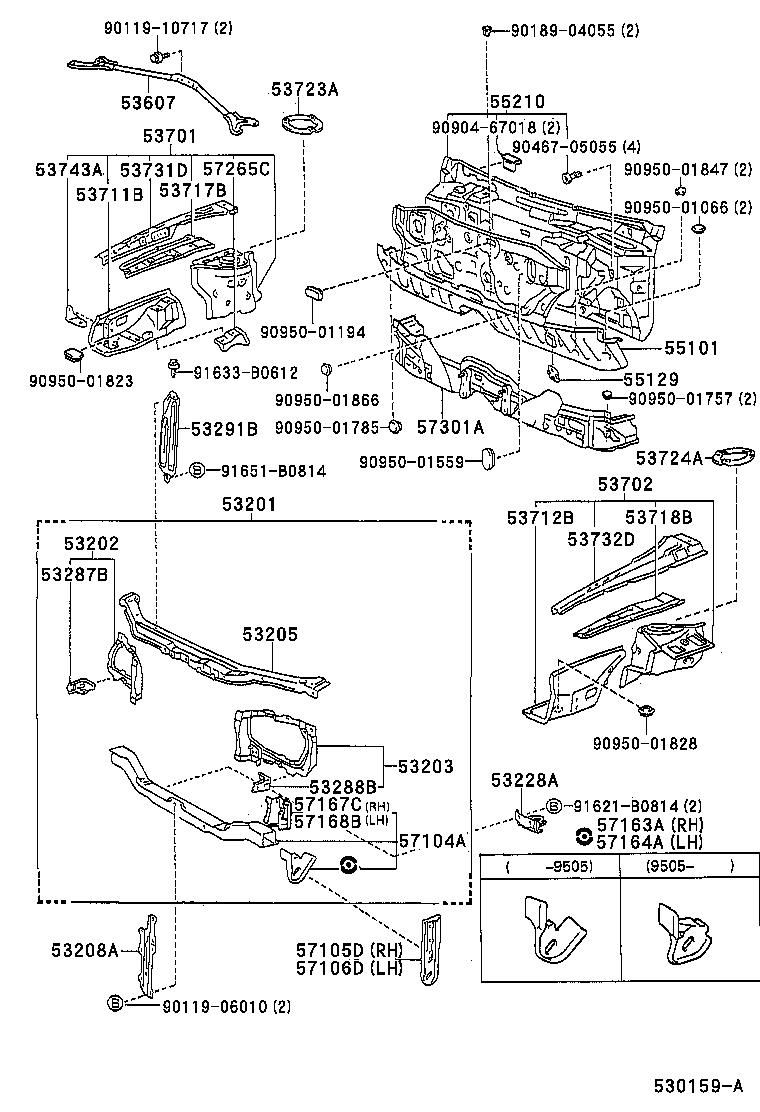 Front Fender Apron Dash Panel