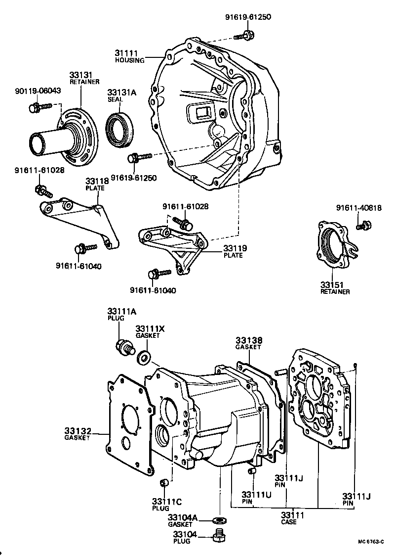 Carcasa de embrague + caja de transmisión