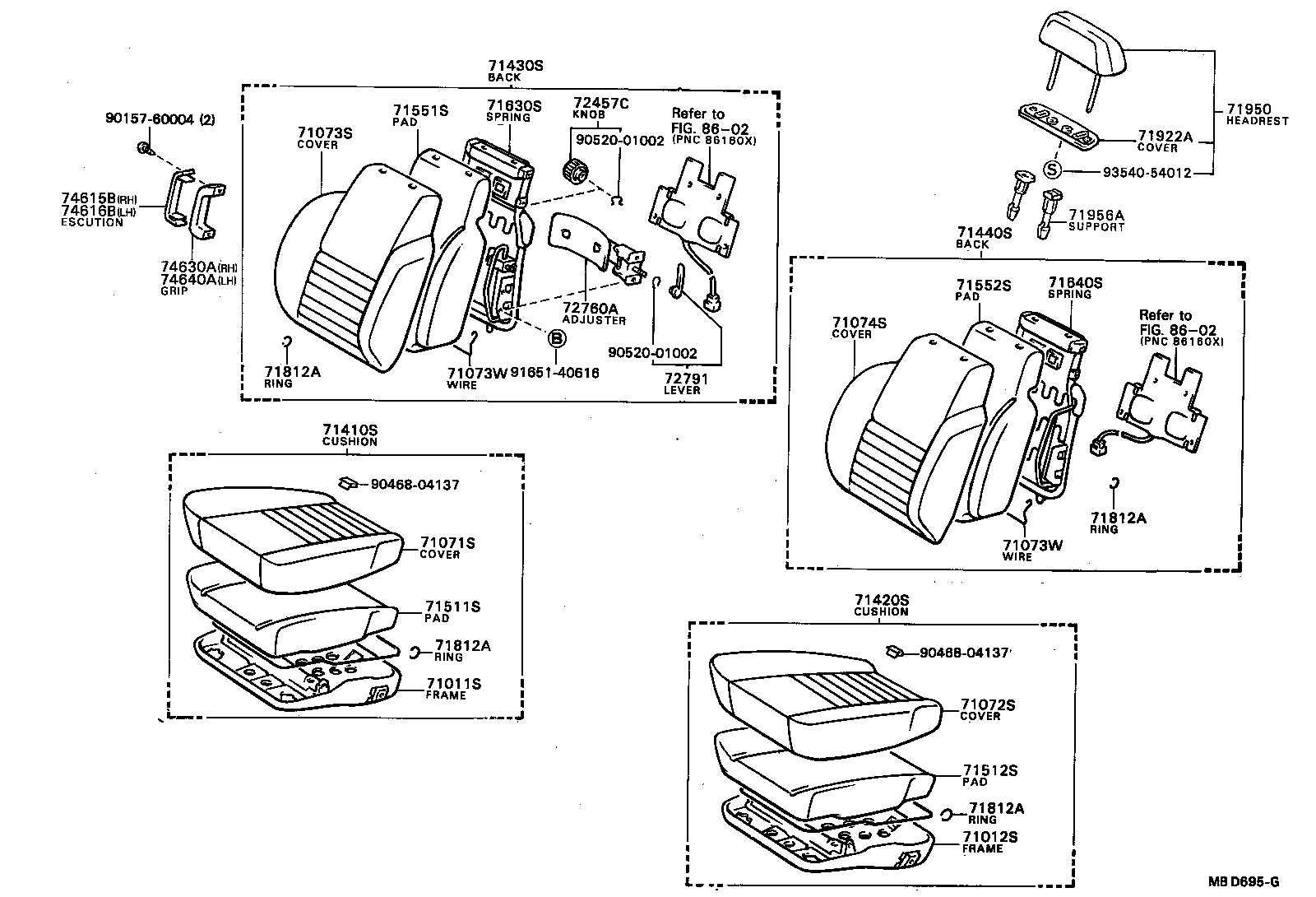 Asiento delantero y riel del asiento