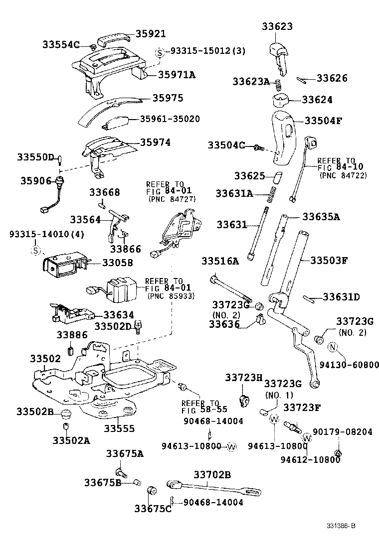 Palanca de cambios y retenedor