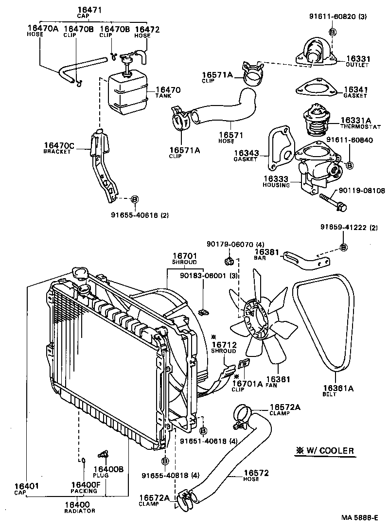 Radiator Water Outlet