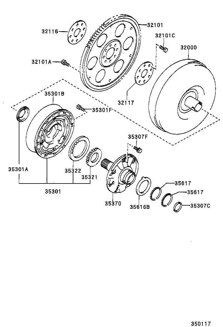 Torque Converter, Front Oil Pump & Chain