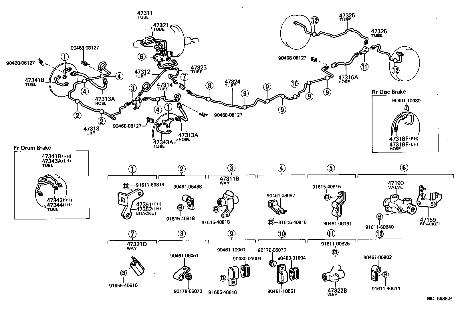 Abrazadera del tubo de freno