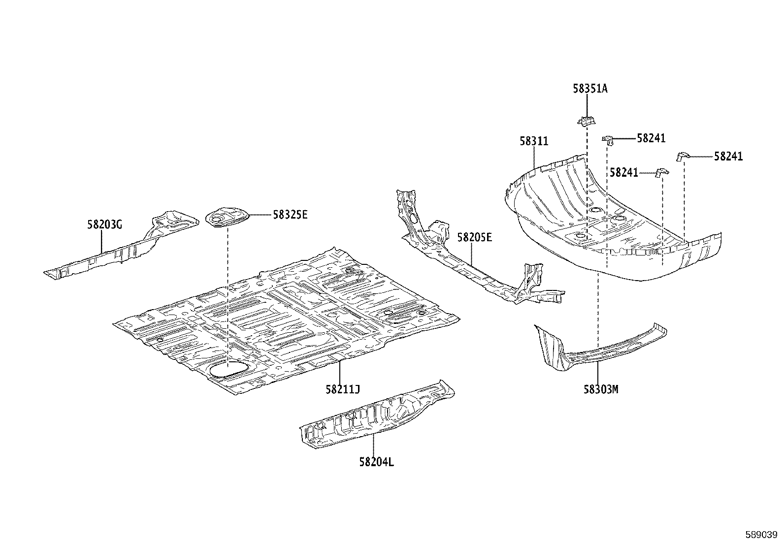 58351-V2010 Bracket, Spare Wheel Carrier Toyota | YoshiParts