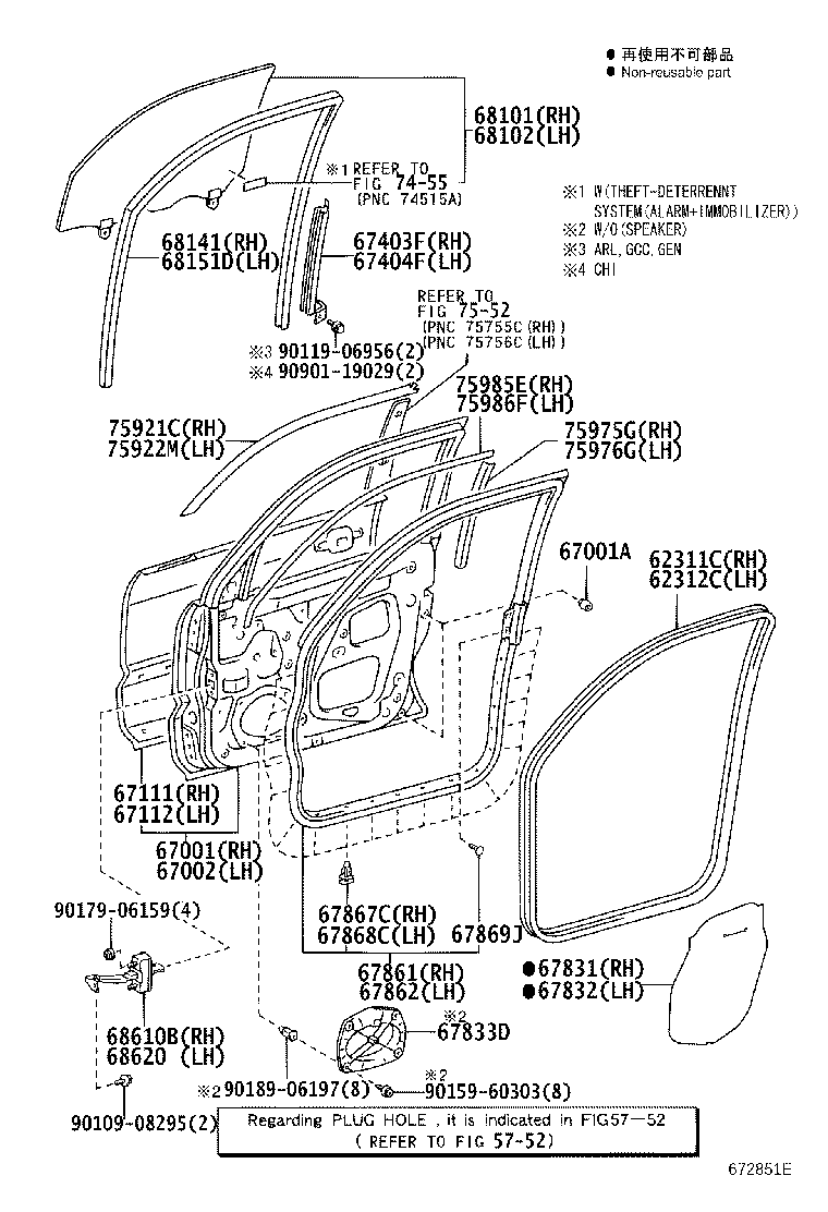 Panel de puerta delantera y vidrio