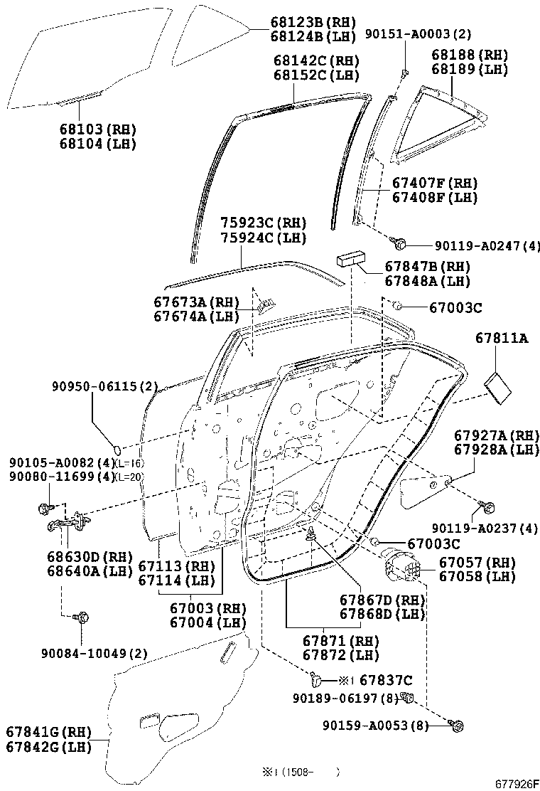 Panel de puerta trasera y vidrio
