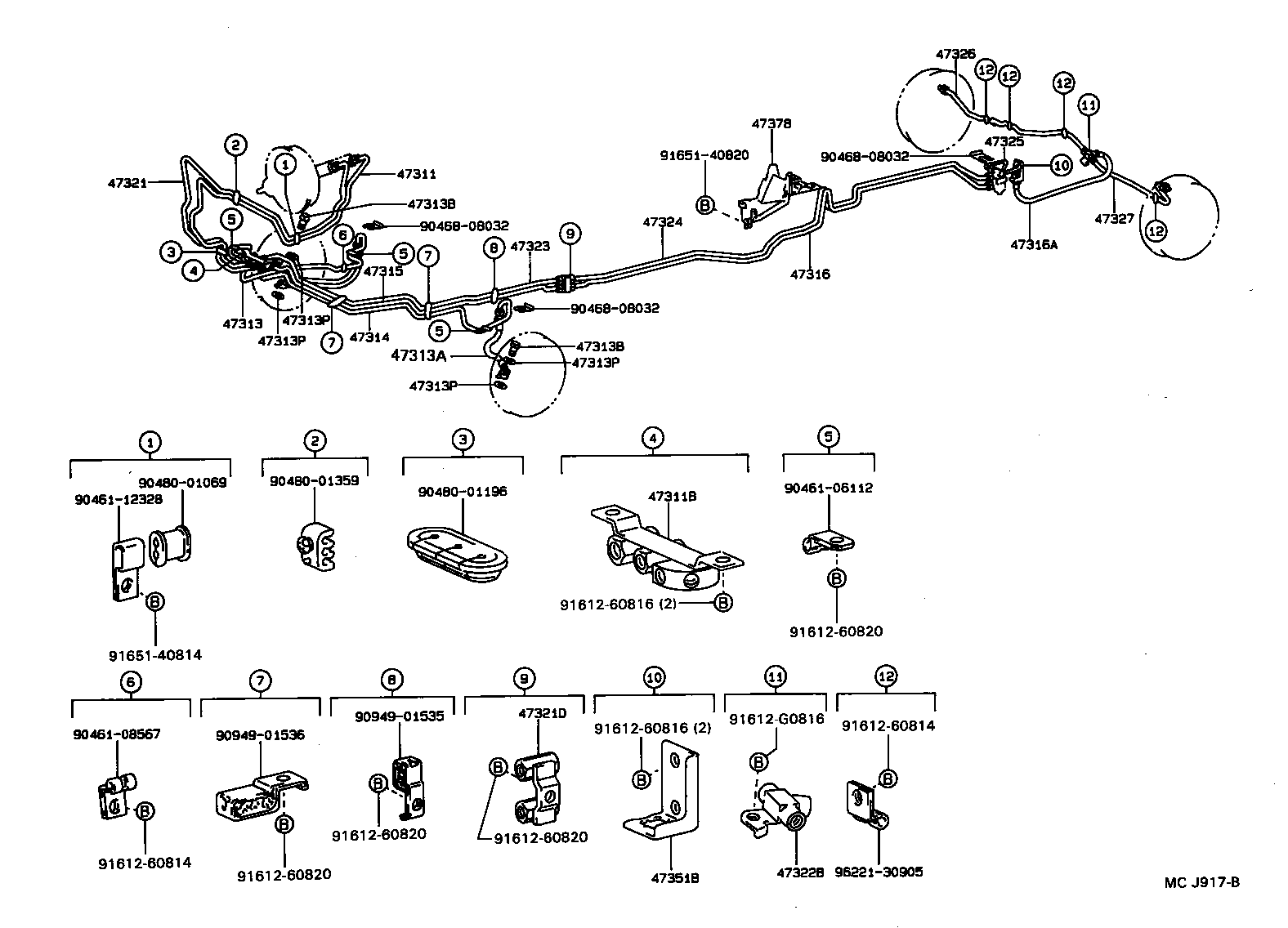 Abrazadera del tubo de freno