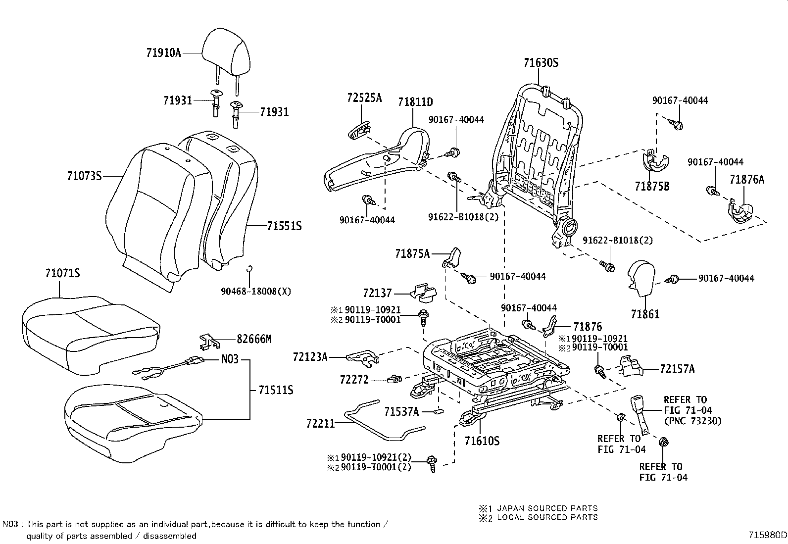 Asiento delantero y riel del asiento
