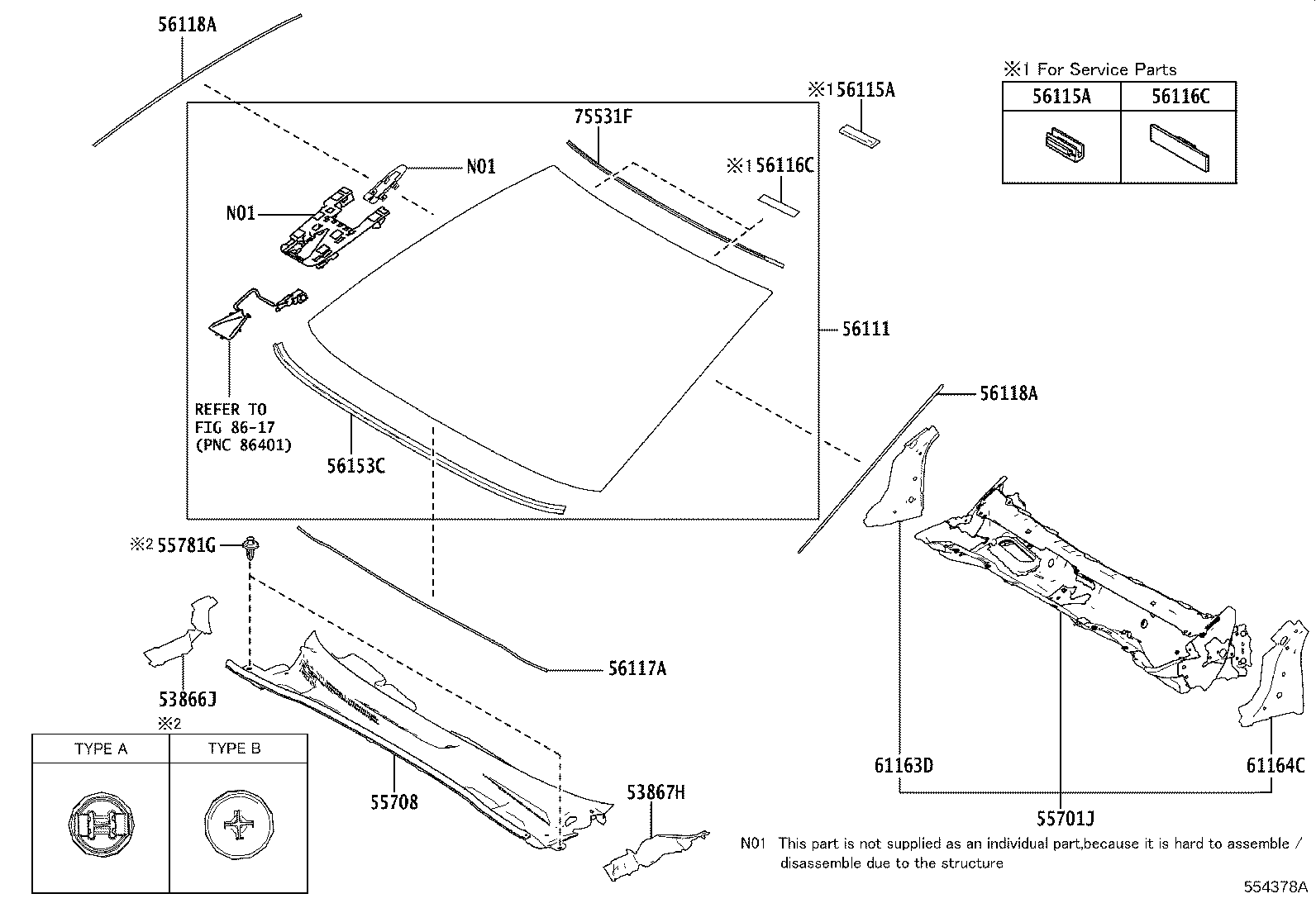 Panel de capó y cristal del parabrisas