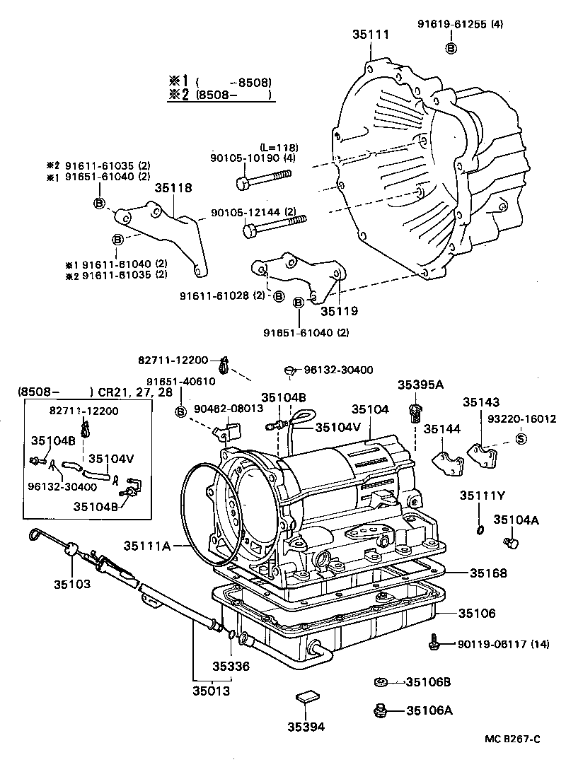 Caja de transmisión y cárter de aceite