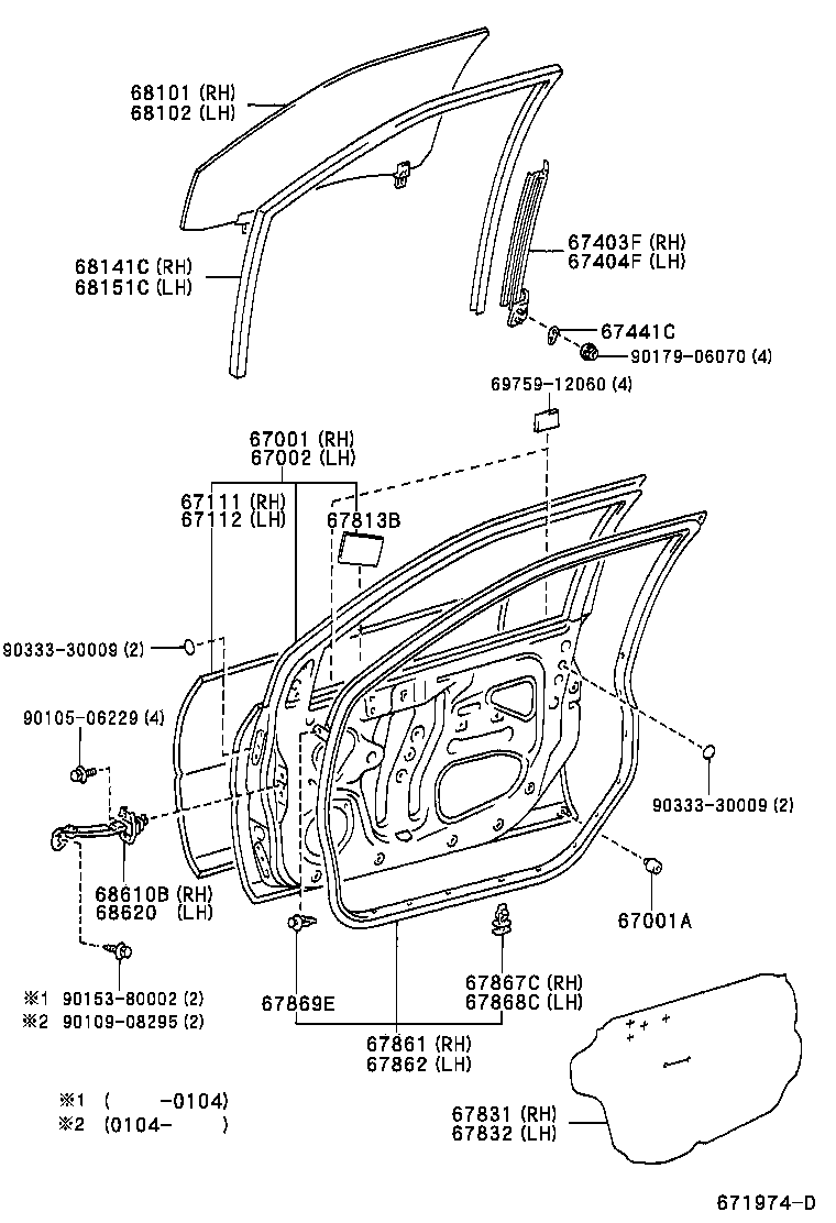 Panel de puerta delantera y vidrio