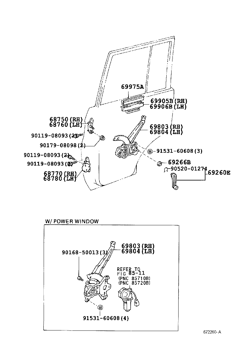 Rear Door Window Regulator Hinge
