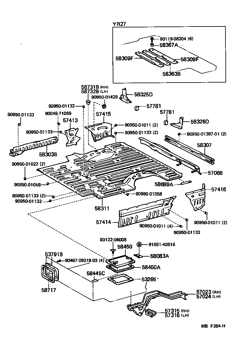 Panel de piso trasero