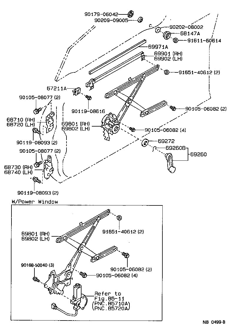 Front Door Window Regulator Hinge