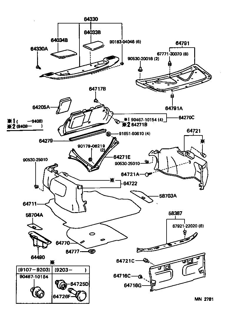 Package Tray Panel & Luggage Compartment Mat